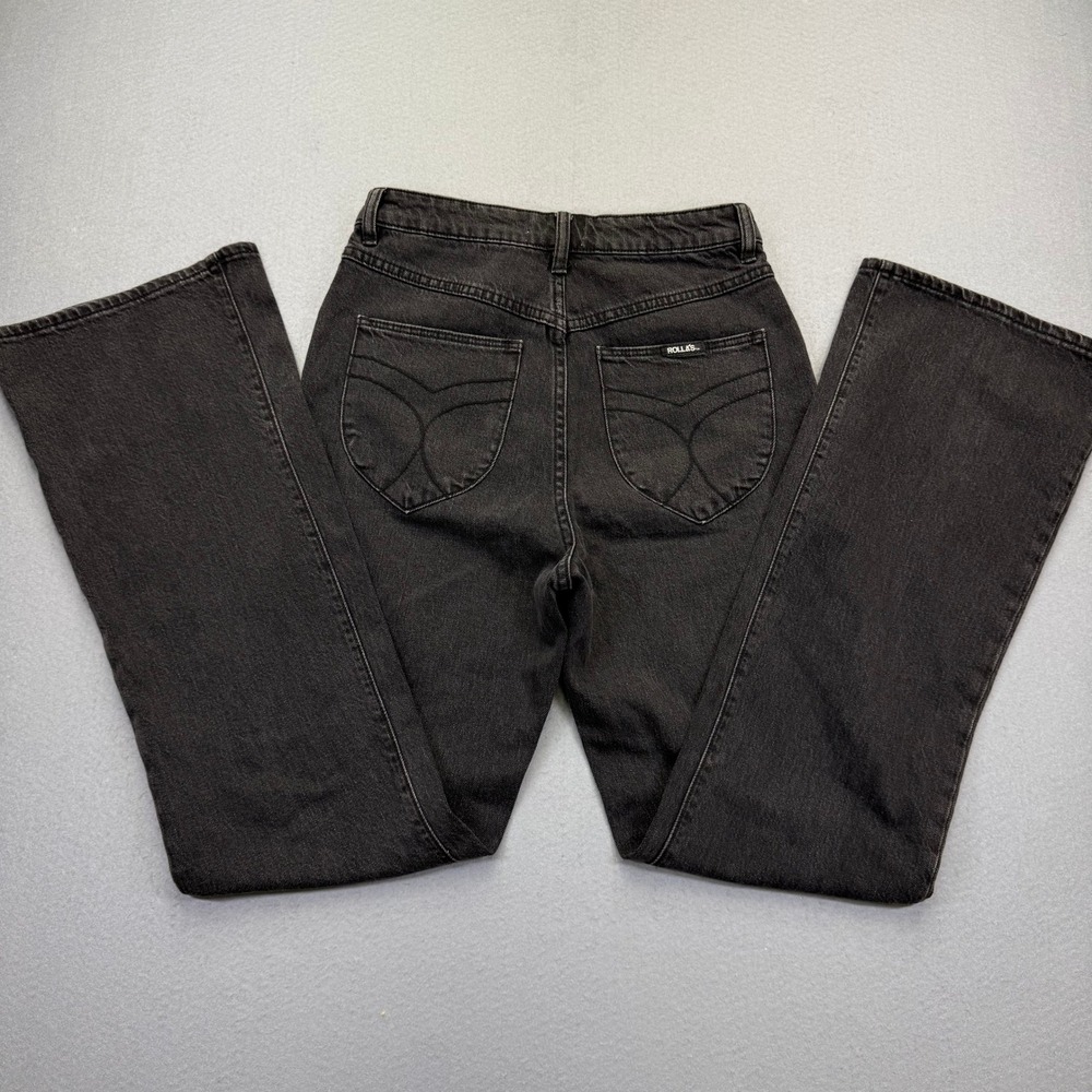 Rollas Dusters Bootcut Jeans Womens 29 Faded Black High Rise Slim Bootcut Denim